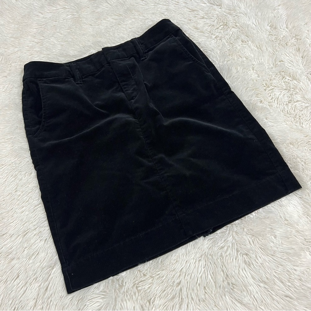 Eddie Bauer Black Midi Corduroy Skirt Womans Size 6